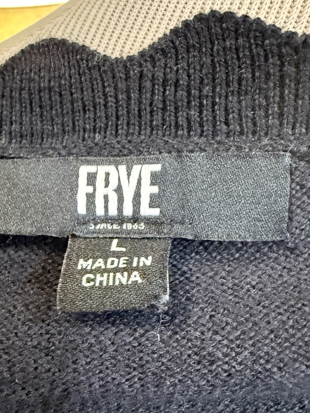 Frye Black Openwork Scallop-Trim Lightweight Cardigan Large - Picture 2 of 2